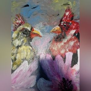 [SOLD] Painting 'Cardinal Love' by Dominique Watkins